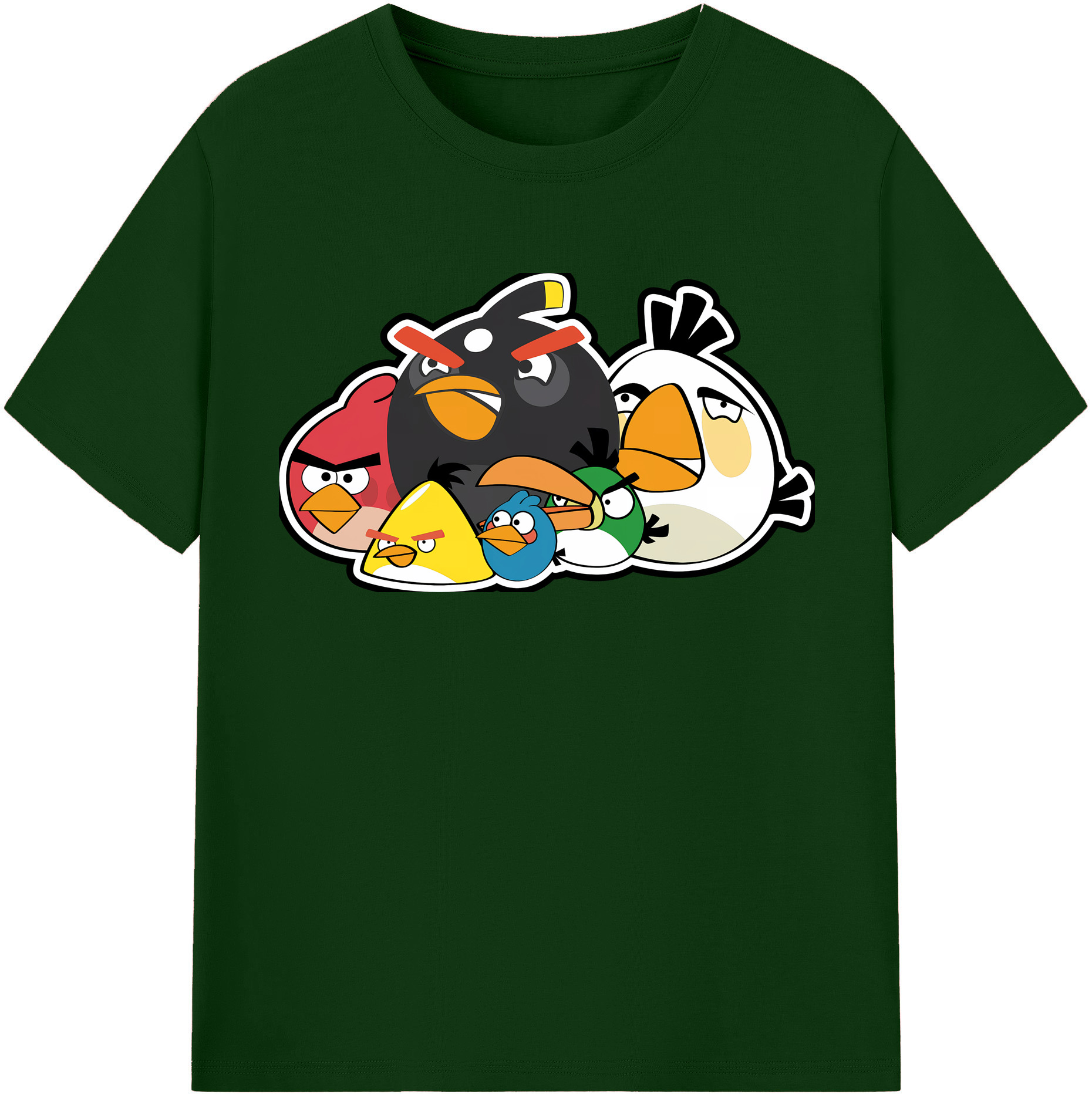 （画像用） Angry Birds アングリーバード 綿100％半袖Tシャツ（フロントプリント）